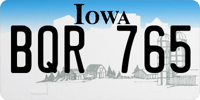 IA license plate BQR765