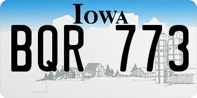 IA license plate BQR773