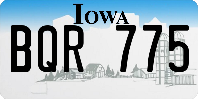 IA license plate BQR775