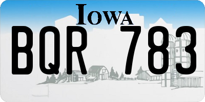 IA license plate BQR783