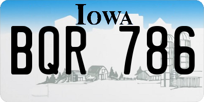 IA license plate BQR786
