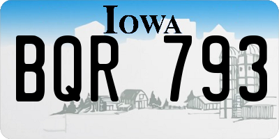 IA license plate BQR793