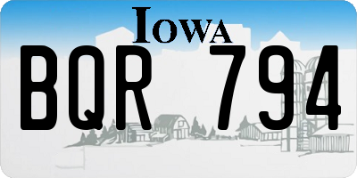 IA license plate BQR794
