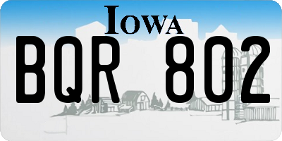 IA license plate BQR802