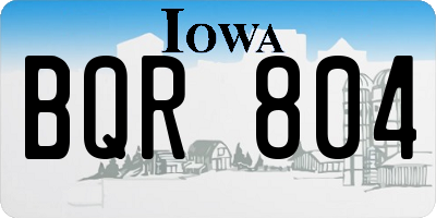 IA license plate BQR804