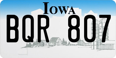 IA license plate BQR807