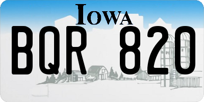 IA license plate BQR820