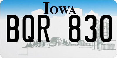 IA license plate BQR830
