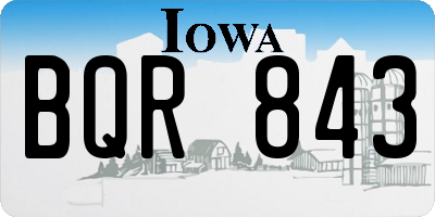 IA license plate BQR843