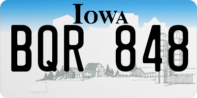 IA license plate BQR848