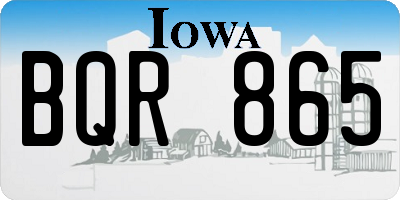 IA license plate BQR865