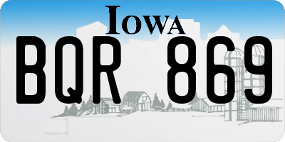 IA license plate BQR869