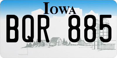 IA license plate BQR885