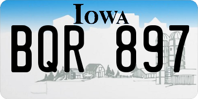 IA license plate BQR897