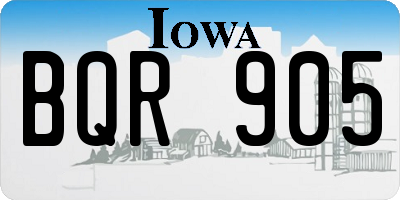 IA license plate BQR905