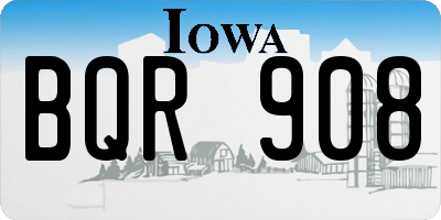 IA license plate BQR908