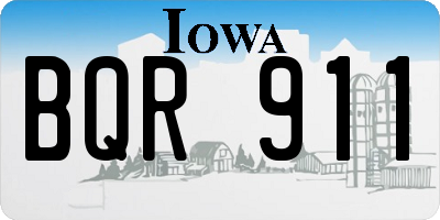 IA license plate BQR911