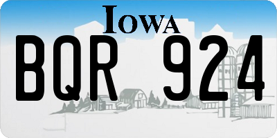 IA license plate BQR924