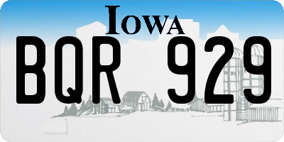 IA license plate BQR929