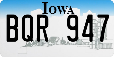 IA license plate BQR947