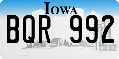 IA license plate BQR992