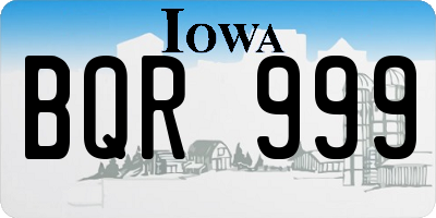 IA license plate BQR999