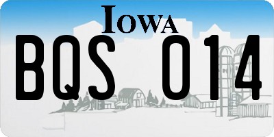 IA license plate BQS014