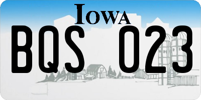 IA license plate BQS023