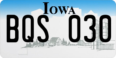 IA license plate BQS030