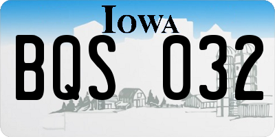 IA license plate BQS032