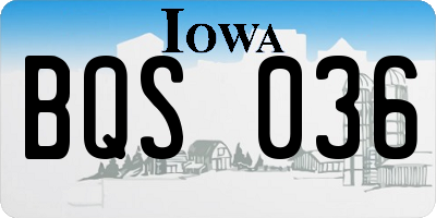 IA license plate BQS036