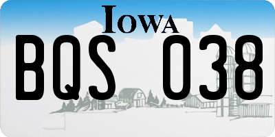IA license plate BQS038