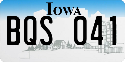 IA license plate BQS041