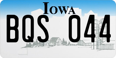IA license plate BQS044