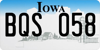 IA license plate BQS058