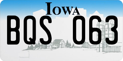 IA license plate BQS063