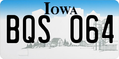 IA license plate BQS064