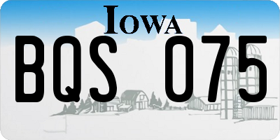 IA license plate BQS075