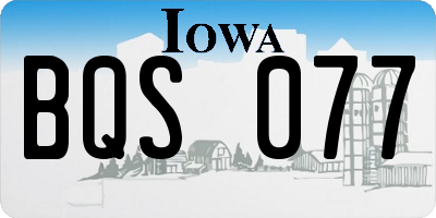 IA license plate BQS077