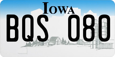 IA license plate BQS080
