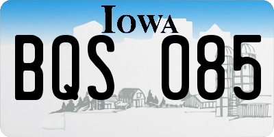 IA license plate BQS085