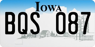 IA license plate BQS087