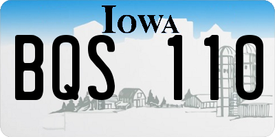 IA license plate BQS110