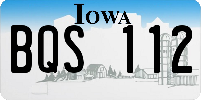 IA license plate BQS112