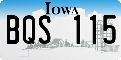 IA license plate BQS115