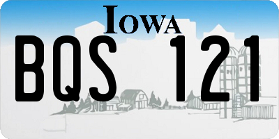 IA license plate BQS121