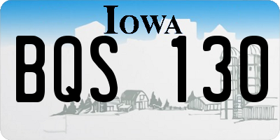 IA license plate BQS130