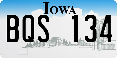 IA license plate BQS134