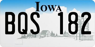 IA license plate BQS182