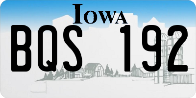 IA license plate BQS192
